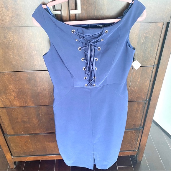 🦋NWT! Neiman Marcus Navy Blue Dress SZ 8 No where to wear - Picture 9 of 16
